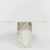 White and grey marble octagonal dining table